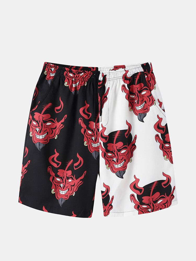 Mens Evil Pattern Chemises Décontractées Shorts Deux Pièces Tenues