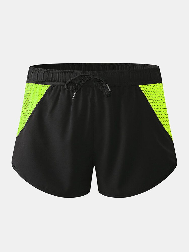 Mens Mesh Patchwork Short De Sport Respirant À Cordon De Serrage À Séchage Rapide