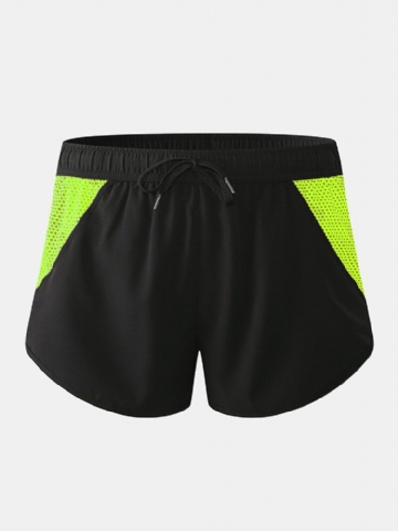 Mens Mesh Patchwork Short De Sport Respirant À Cordon De Serrage À Séchage Rapide