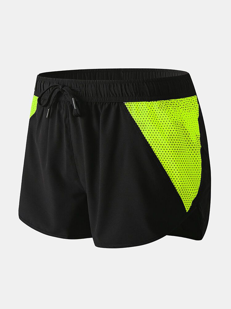 Mens Mesh Patchwork Short De Sport Respirant À Cordon De Serrage À Séchage Rapide