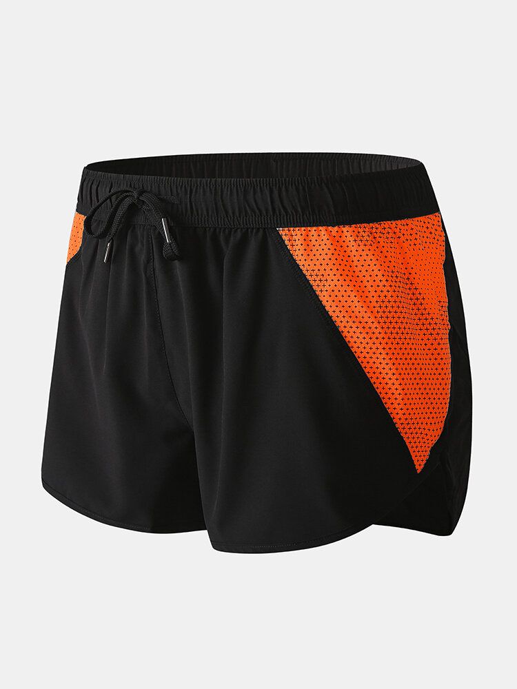 Mens Mesh Patchwork Short De Sport Respirant À Cordon De Serrage À Séchage Rapide