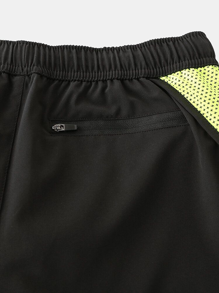 Mens Mesh Patchwork Short De Sport Respirant À Cordon De Serrage À Séchage Rapide