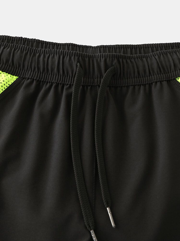 Mens Mesh Patchwork Short De Sport Respirant À Cordon De Serrage À Séchage Rapide