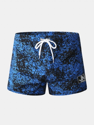 Mens Print Drawstring Quick Dry Hawaii Beach Maillot De Bain