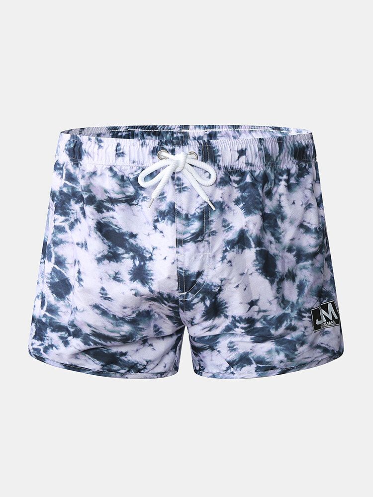 Mens Print Drawstring Quick Dry Hawaii Beach Maillot De Bain