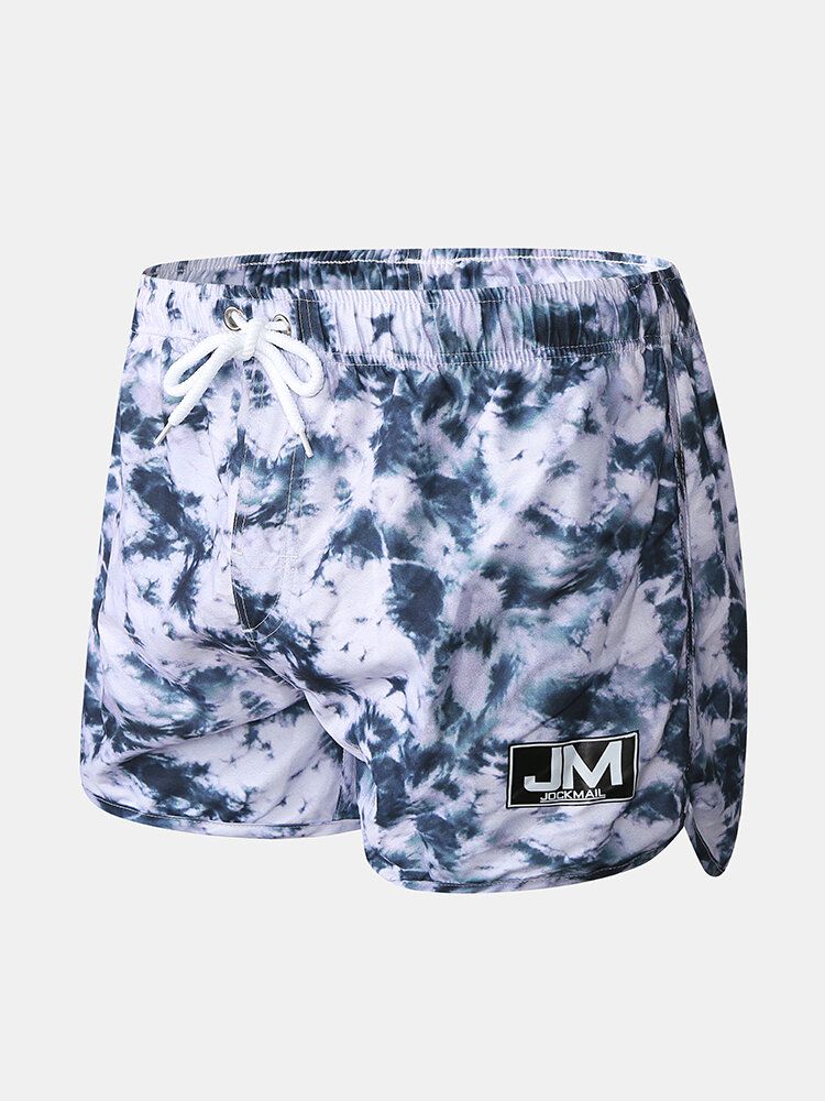 Mens Print Drawstring Quick Dry Hawaii Beach Maillot De Bain