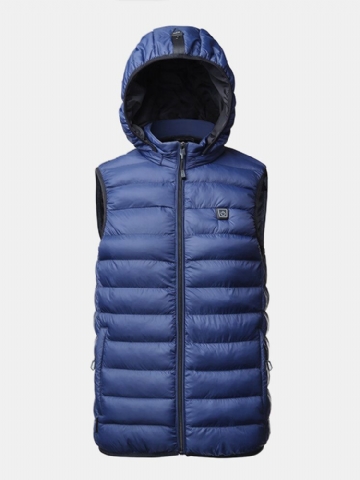 Mens Usb Électrique Chauffant Gilet Hiver Chauffage Veste Thermique Manteaux Chauffe