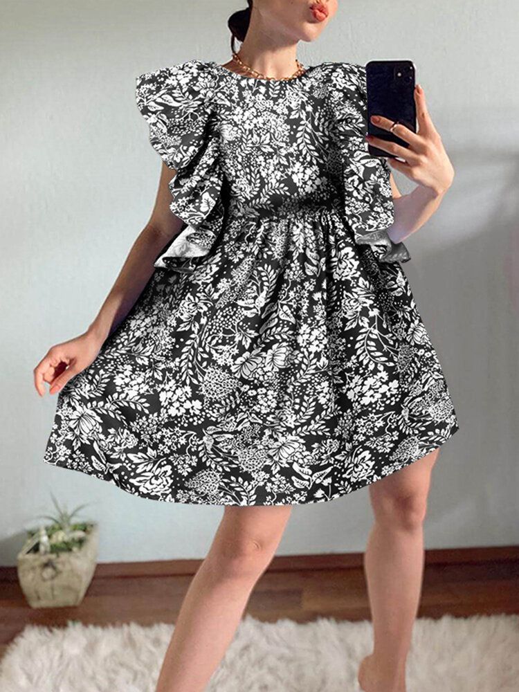 Mini Robe De Poupée Quotidienne À Imprimé Floral Pour Femme