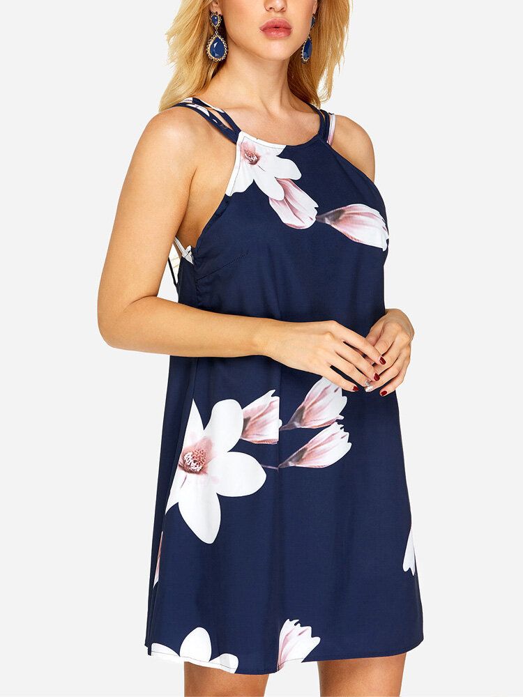 Mini Robe De Vacances Sans Manches À Imprimé Floral