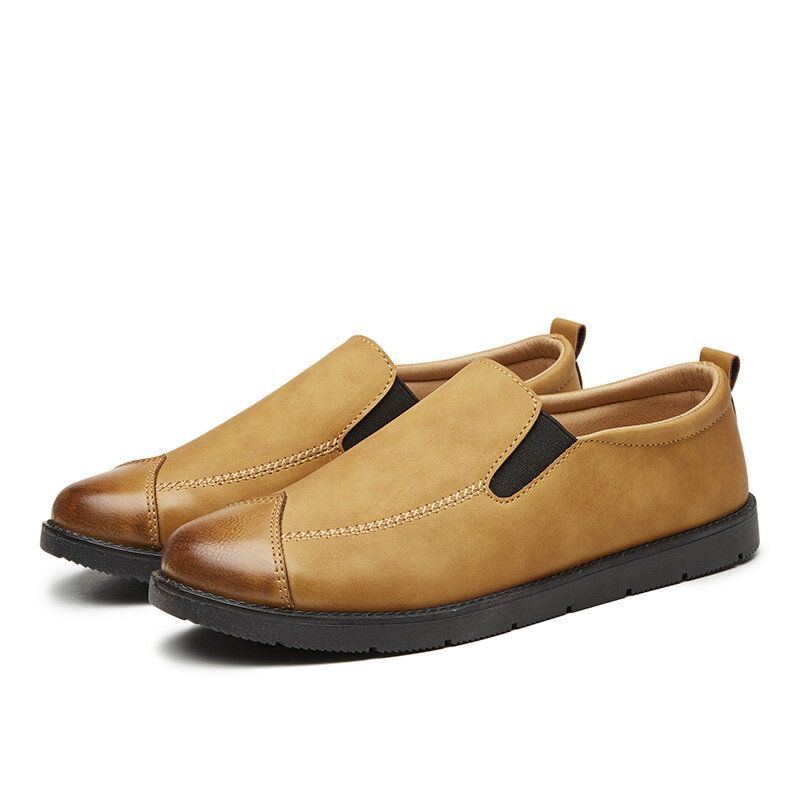 Mocassins D'affaires Décontractés Pour Hommes Chelsea Slip On Work Dress Chaussures De Couture À La Main