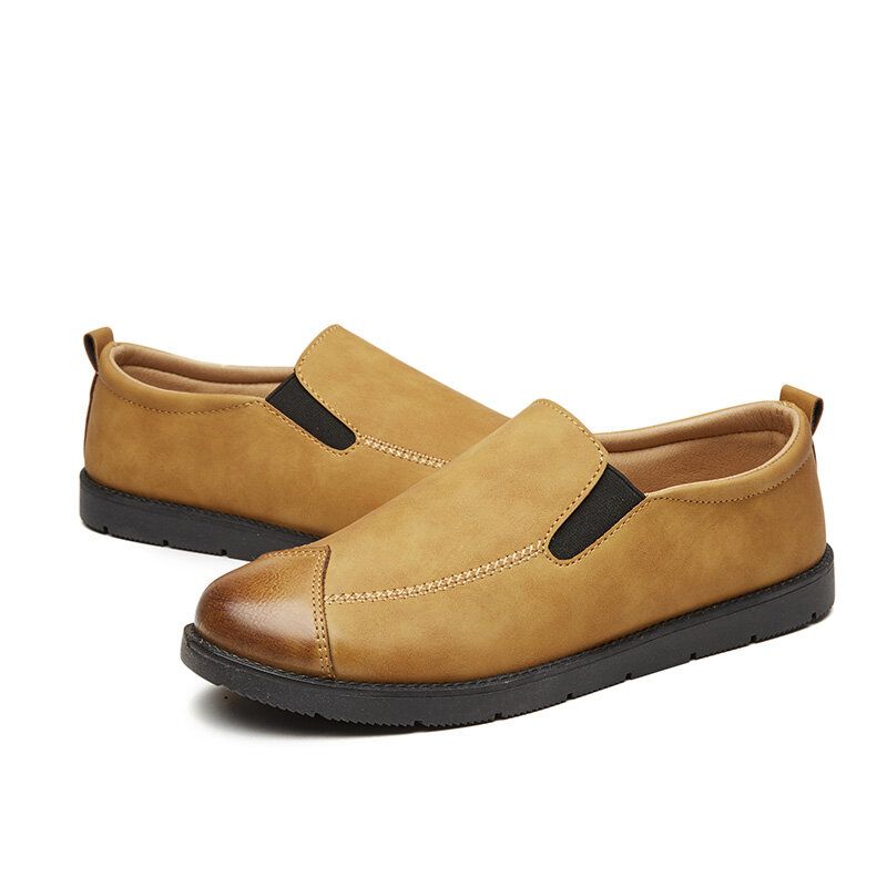 Mocassins D'affaires Décontractés Pour Hommes Chelsea Slip On Work Dress Chaussures De Couture À La Main