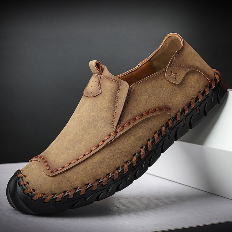 Mocassins D'extérieur Antidérapants Pour Hommes Mocassins Cousus À La Main À Enfiler