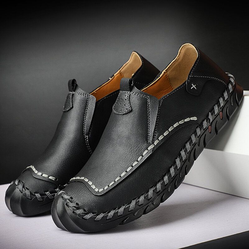 Mocassins D'extérieur Antidérapants Pour Hommes Mocassins Cousus À La Main À Enfiler