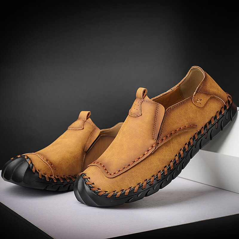 Mocassins D'extérieur Antidérapants Pour Hommes Mocassins Cousus À La Main À Enfiler