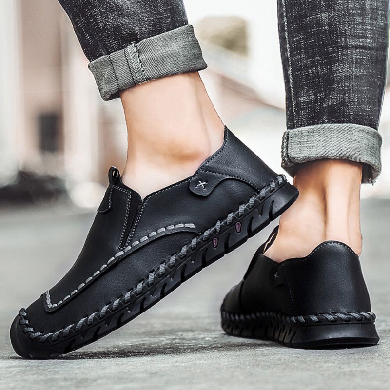 Mocassins D'extérieur Antidérapants Pour Hommes Mocassins Cousus À La Main À Enfiler