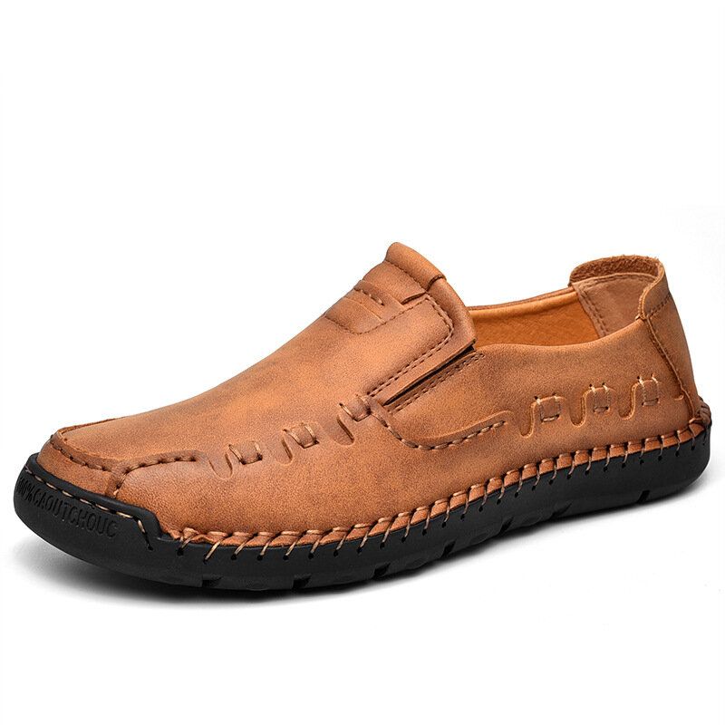 Mocassins D'extérieur Antidérapants Pour Hommes Mocassins Cousus À La Main À Enfiler