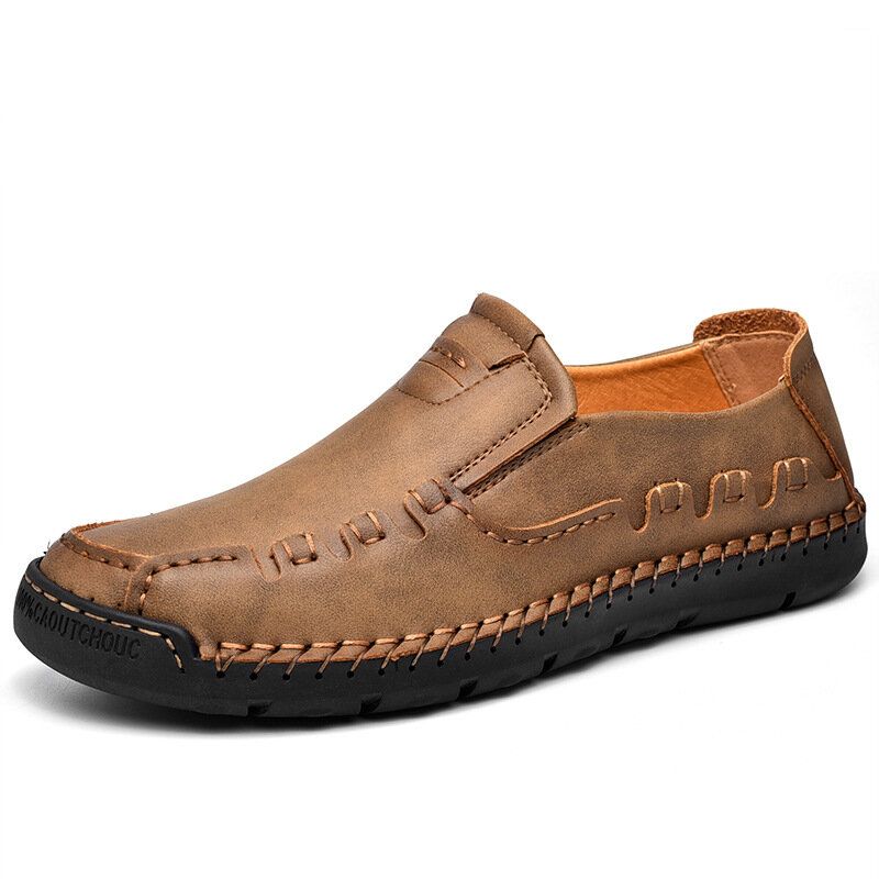 Mocassins D'extérieur Antidérapants Pour Hommes Mocassins Cousus À La Main À Enfiler