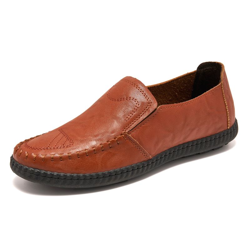 Mocassins Plats Décontractés Confortables Cousus À La Main Pour Hommes