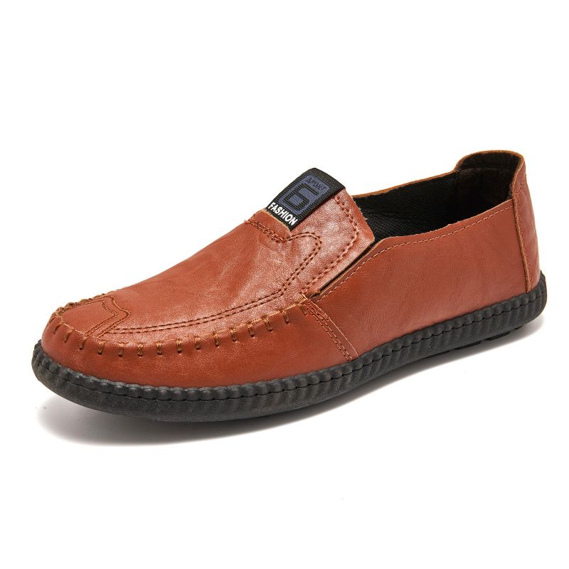 Mocassins Plats Décontractés À Enfiler Confortables Cousus À La Main À La Mode Pour Hommes