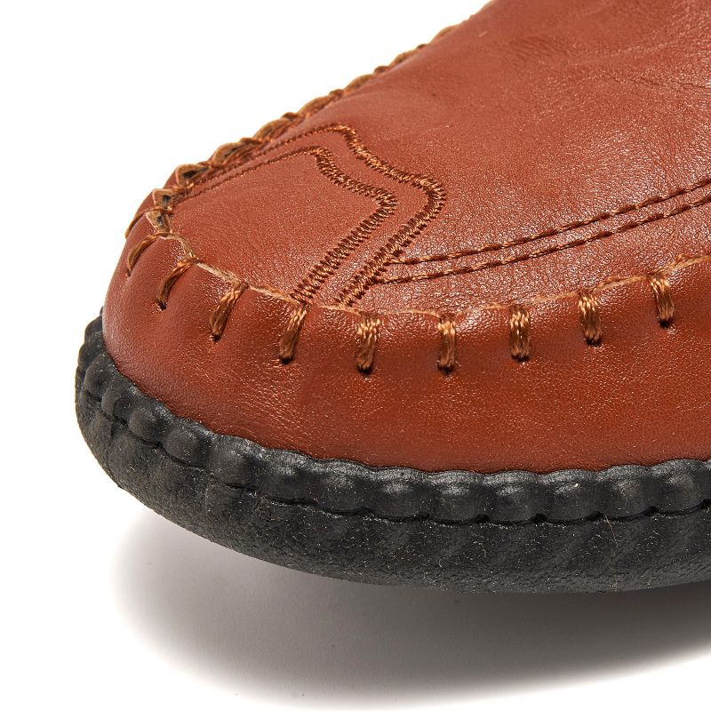 Mocassins Plats Décontractés À Enfiler Confortables Cousus À La Main À La Mode Pour Hommes