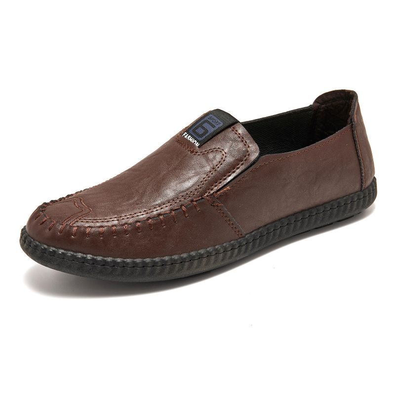 Mocassins Plats Décontractés À Enfiler Confortables Cousus À La Main À La Mode Pour Hommes