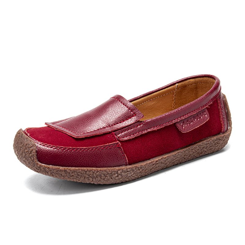 Mocassins Plats À Enfiler Doux En Cuir Confortable Pour Femmes