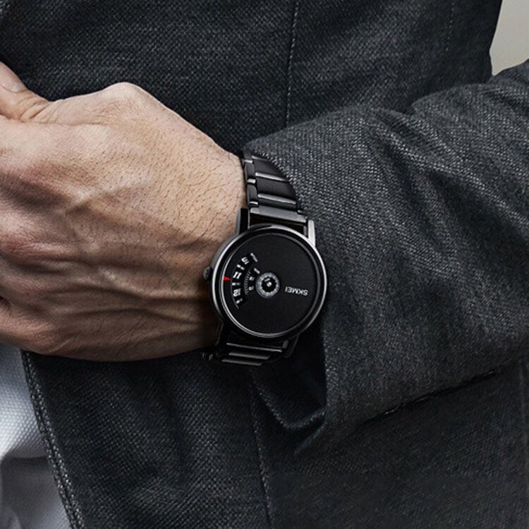 Mode Affichage Lumineux Semaine Mois Affichage Bracelet En Acier Inoxydable Étanche Hommes Montre À Quartz