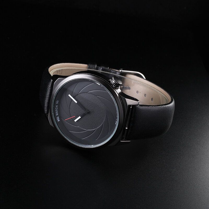 Mode Bracelet En Cuir Maille Cadran Créatif Hommes Montre Montre À Quartz