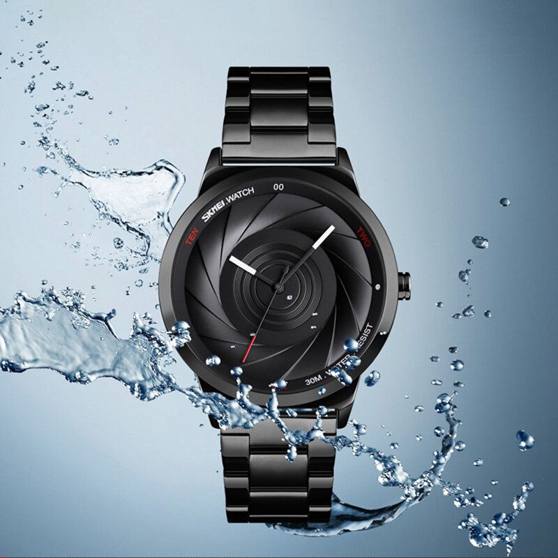 Mode Business Style Hommes Montre 3d Dail Étanche En Acier Inoxydable Quartz Montres