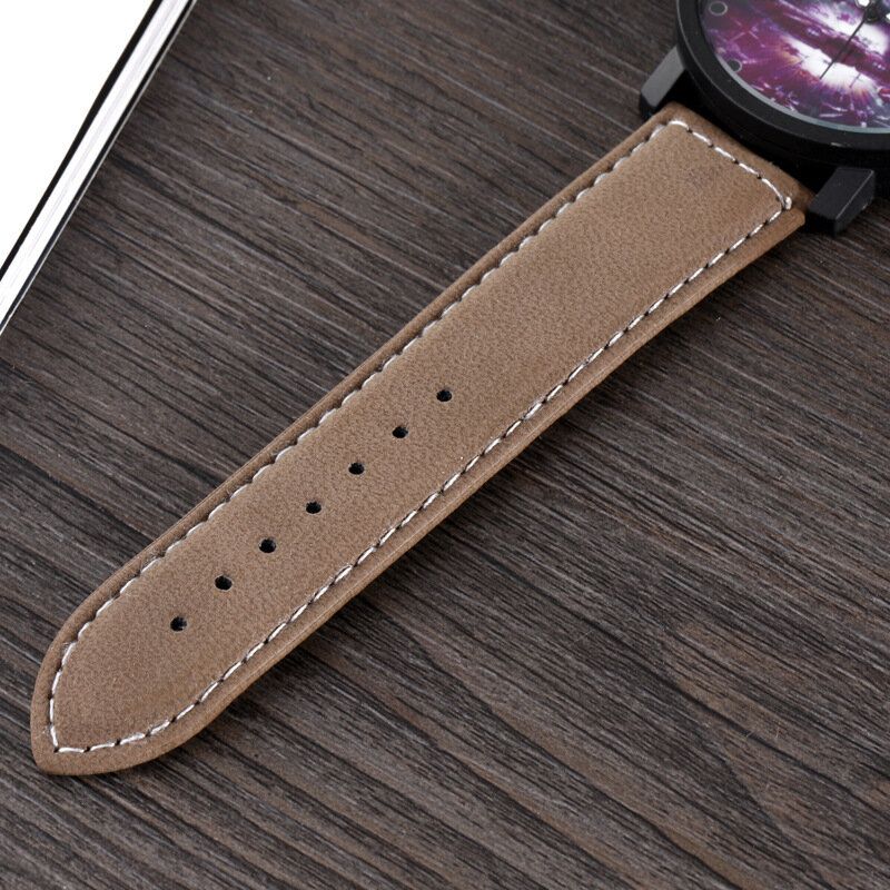 Mode Casual Creative Grand Cadran Bracelet En Cuir Montre À Quartz Pour Hommes