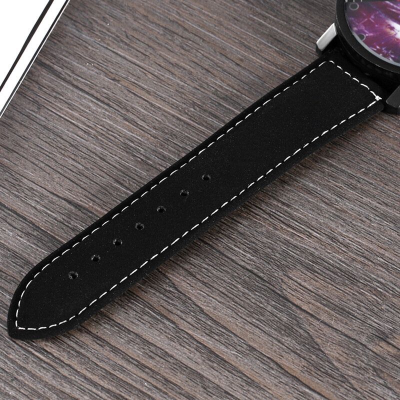 Mode Casual Creative Grand Cadran Bracelet En Cuir Montre À Quartz Pour Hommes