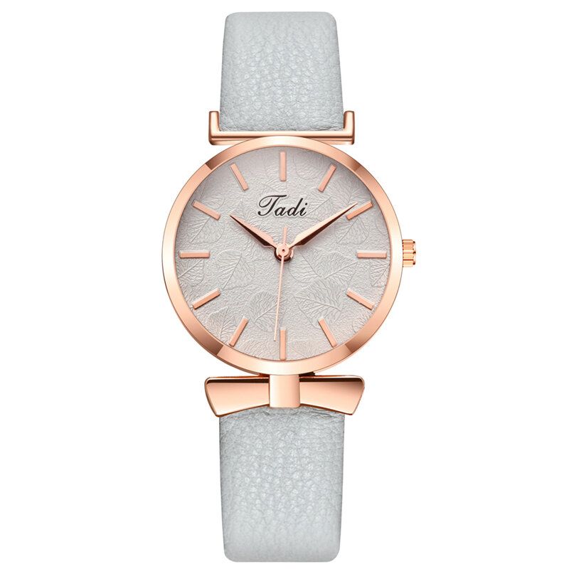 Mode Casual Élégant Femmes Montres Bracelet En Cuir Cadran Or Rose Poignet En Alliage Montre À Quartz