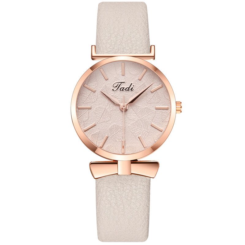 Mode Casual Élégant Femmes Montres Bracelet En Cuir Cadran Or Rose Poignet En Alliage Montre À Quartz