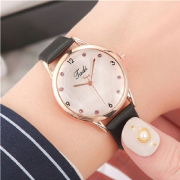 Mode Casual Élégant Sport Femmes Montres Bracelet En Cuir Cadran Or Rose Poignet Alliage Cas Montre À Quartz