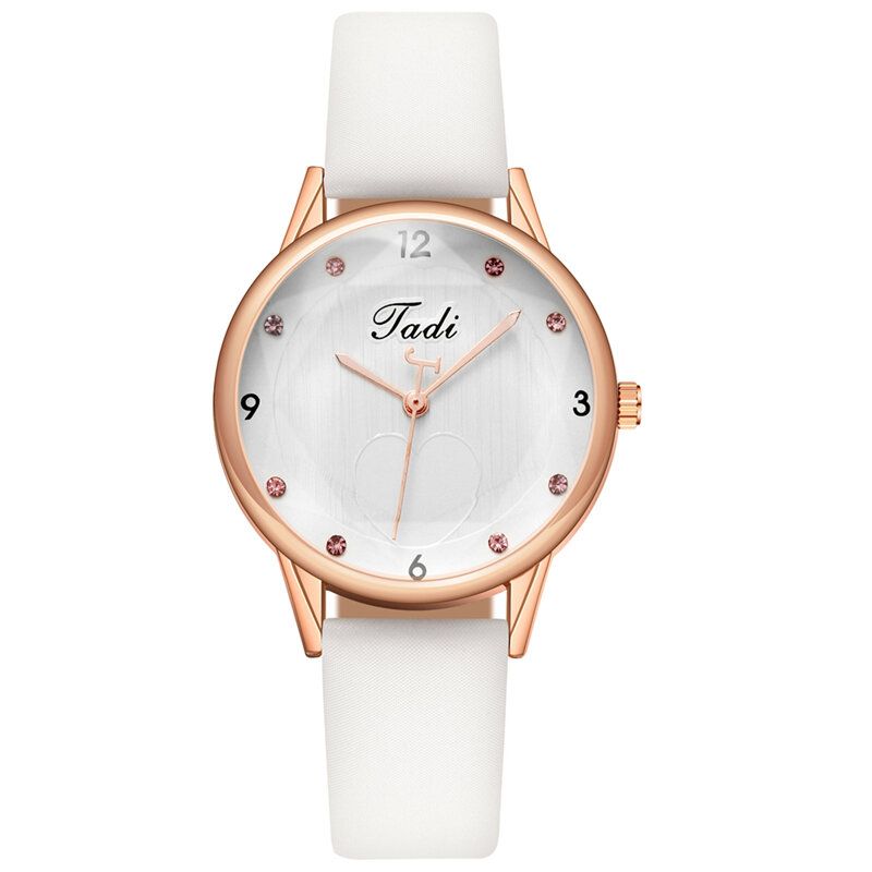 Mode Casual Élégant Sport Femmes Montres Bracelet En Cuir Cadran Or Rose Poignet Alliage Cas Montre À Quartz