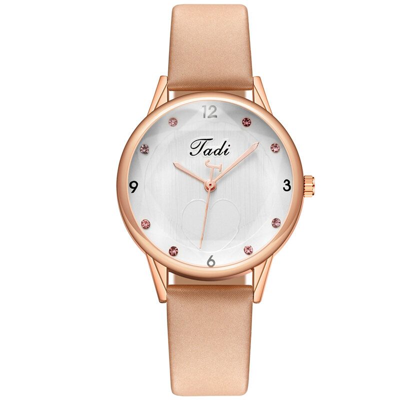 Mode Casual Élégant Sport Femmes Montres Bracelet En Cuir Cadran Or Rose Poignet Alliage Cas Montre À Quartz