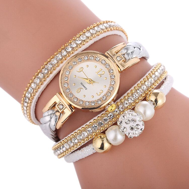 Mode Cercle Bracelet Diamant Simple Cadran Dames Robe Femmes Quartz Montre