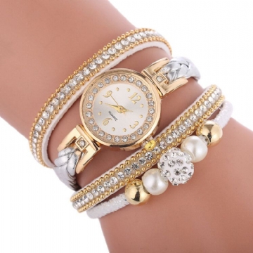 Mode Cercle Bracelet Diamant Simple Cadran Dames Robe Femmes Quartz Montre