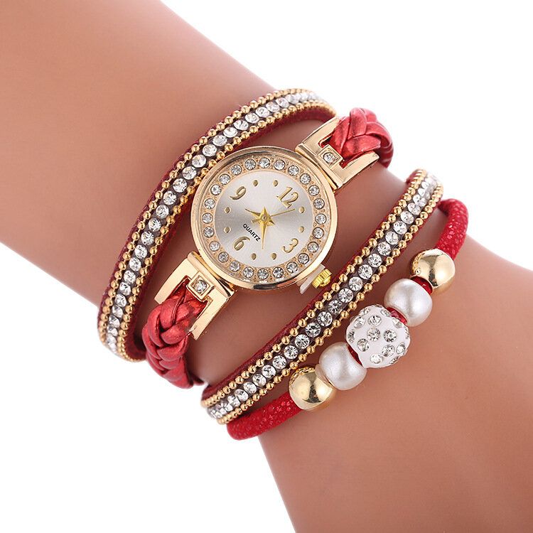 Mode Cercle Bracelet Diamant Simple Cadran Dames Robe Femmes Quartz Montre