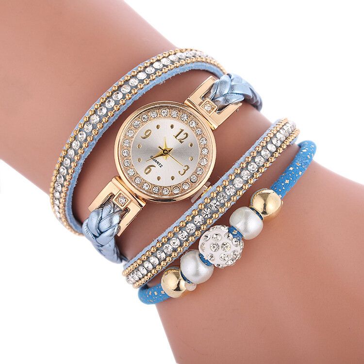 Mode Cercle Bracelet Diamant Simple Cadran Dames Robe Femmes Quartz Montre