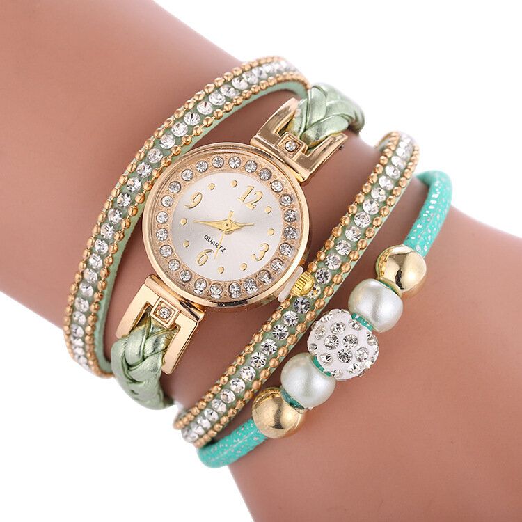 Mode Cercle Bracelet Diamant Simple Cadran Dames Robe Femmes Quartz Montre