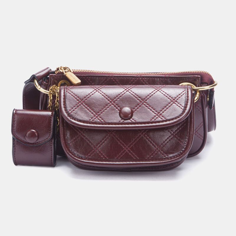 Mode Féminine 3pcs Argyle Sac À Bandoulière Solide Sac À Bandoulière