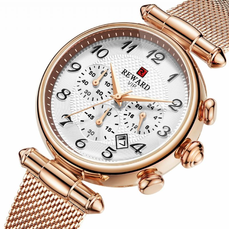 Mode Femme Montre Chronographe Affichage De La Date Montre À Quartz Femme Étanche