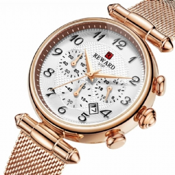 Mode Femme Montre Chronographe Affichage De La Date Montre À Quartz Femme Étanche