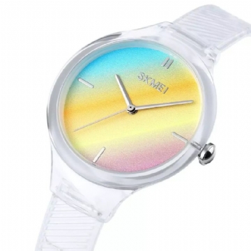 Mode Femme Montre Colorée Transparente Étanche Lady Quartz Montre