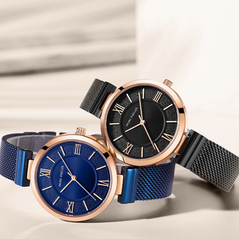 Mode Femmes Décontracté Bracelet En Acier Inoxydable Étanche Casual Femme Montre À Quartz