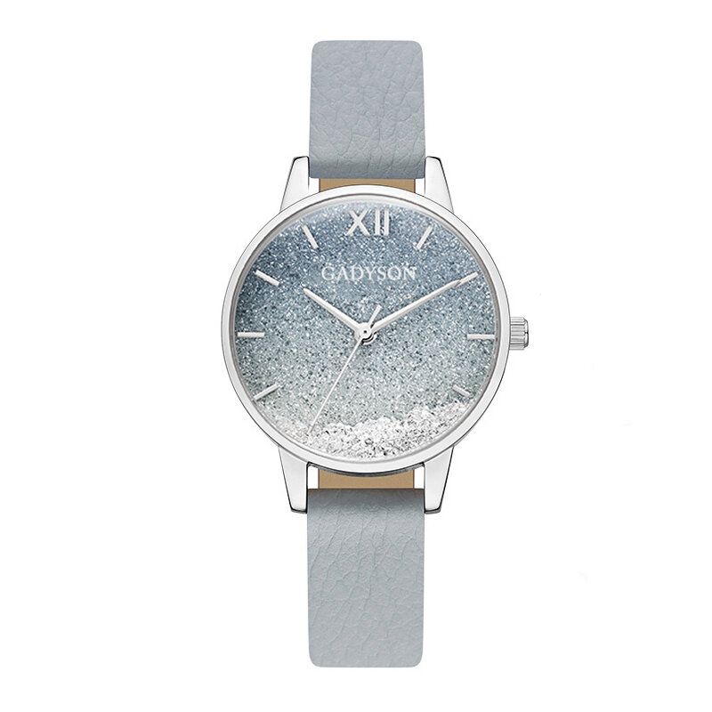 Mode Femmes Montre Créative Élégant Cadran Bracelet En Cuir Femme Montre À Quartz