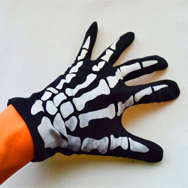 Mode Halloween Squelette Fantôme Démon Élastique Crâne Gants