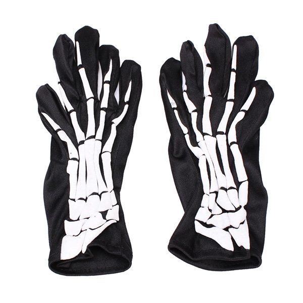 Mode Halloween Squelette Fantôme Démon Élastique Crâne Gants