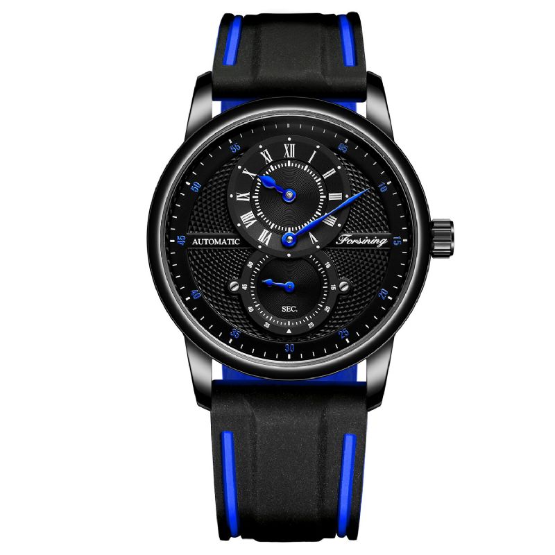 Mode Homme Montre Automatique Cadran Créatif Bracelet En Cuir Montre Mécanique